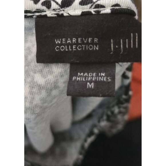 J Jill Wearever Collection Floral Tunic Long Sleeve Blouse back tie size M - Picture 4 of 5